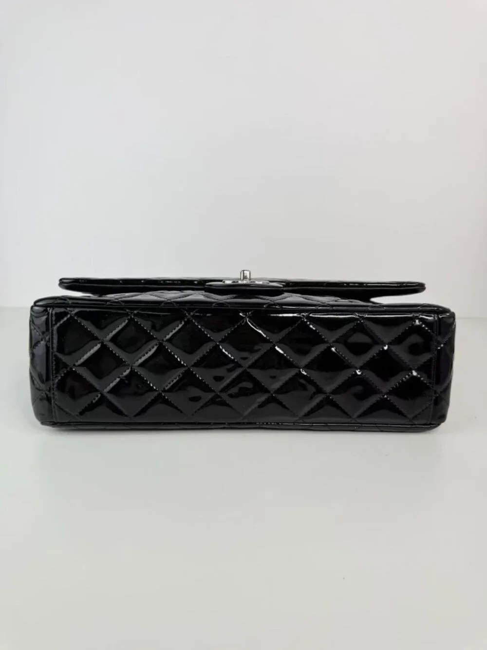 Chanel classic flag patent leather bag